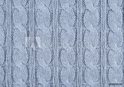 Picture of Blue knitted textured background with a pattern closeup